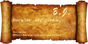 Bergler Jácinta névjegykártya